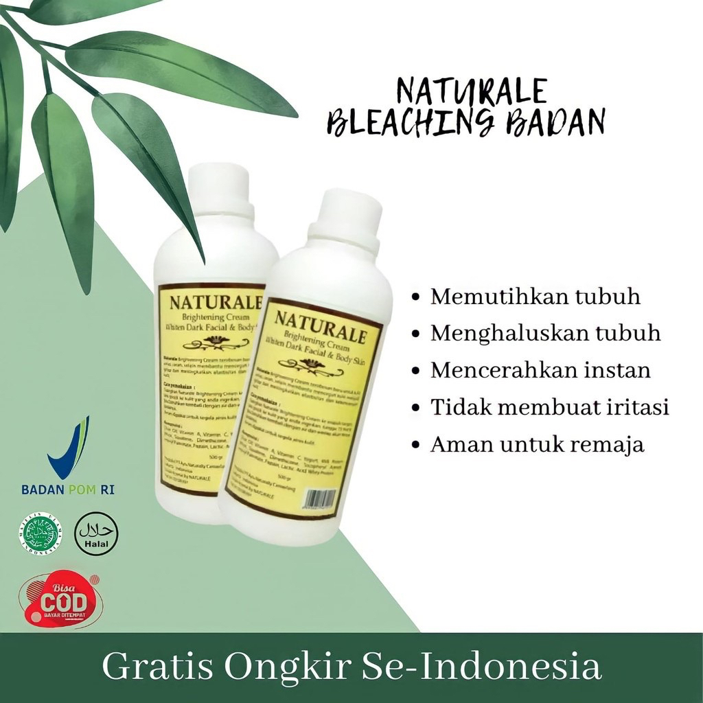 NATURALE BLEACHING CREAM 250GR ORIGINAL BPOM - BLEACHING BADAN 250GR NATURALE ORIGINAL