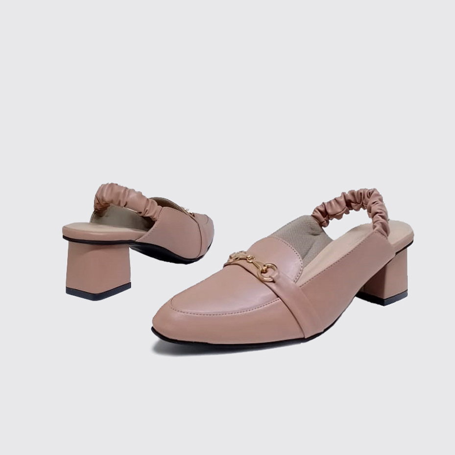 sepatu heels mules wanita slingback / sepatu sandal bustong formal pesta ukuran jumbo besar big size 40-41-42-43-44-45