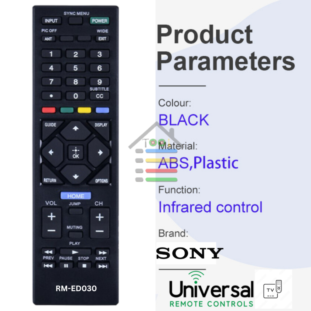 REMOTE SONY TV MULTI TABUNG  LCD LED HITAM ED030