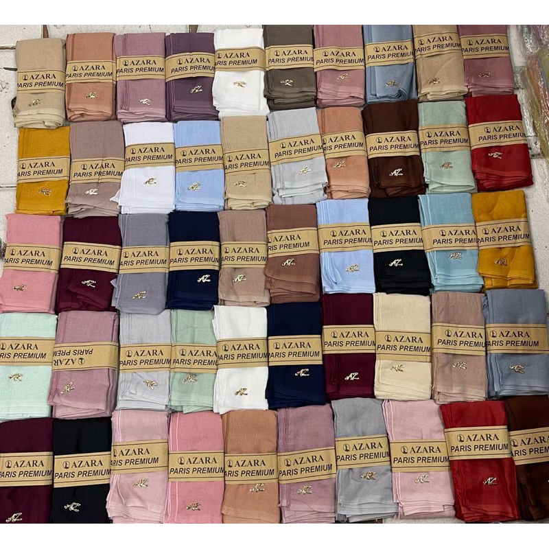 ORI Hijab Paris jadul premium Azzara Segiempat / Kerudung Paris Jadul Red Rose / Paris jadul Kayla Metal Logo