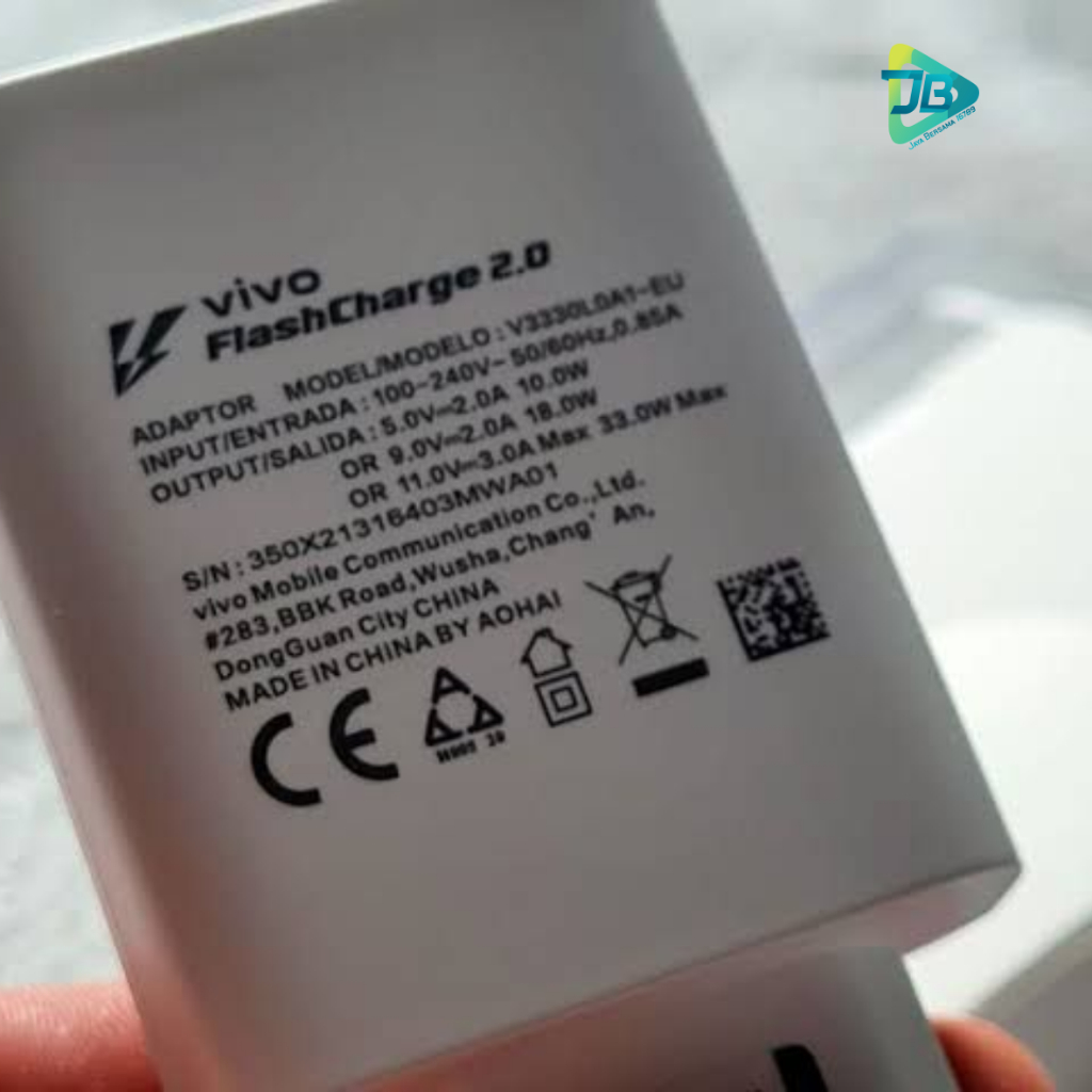 BATOK ADAPTER / KEPALA CHARGER VIVO 33WATT ORIGINAL 100% FAST CHARGER VIVO Y91 Y93 Y95 Y91C Y71 Y81 Y83 Y20 Y30 Y50 Y01 Y02 Y16 Y22 Y35 Y12 Y15 Y17 Y19 V11 V11PRO V15 V15PRO V19 V20 V21 V23 V25 V27 V27E Z1PRO S1PRO X30 X50 X60 PRO X70 PRO JB8871