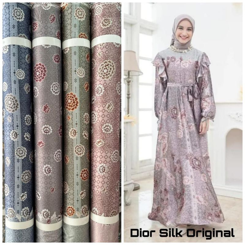 Kain Dr Silk Motif Mekarsari Harga per setengah meter