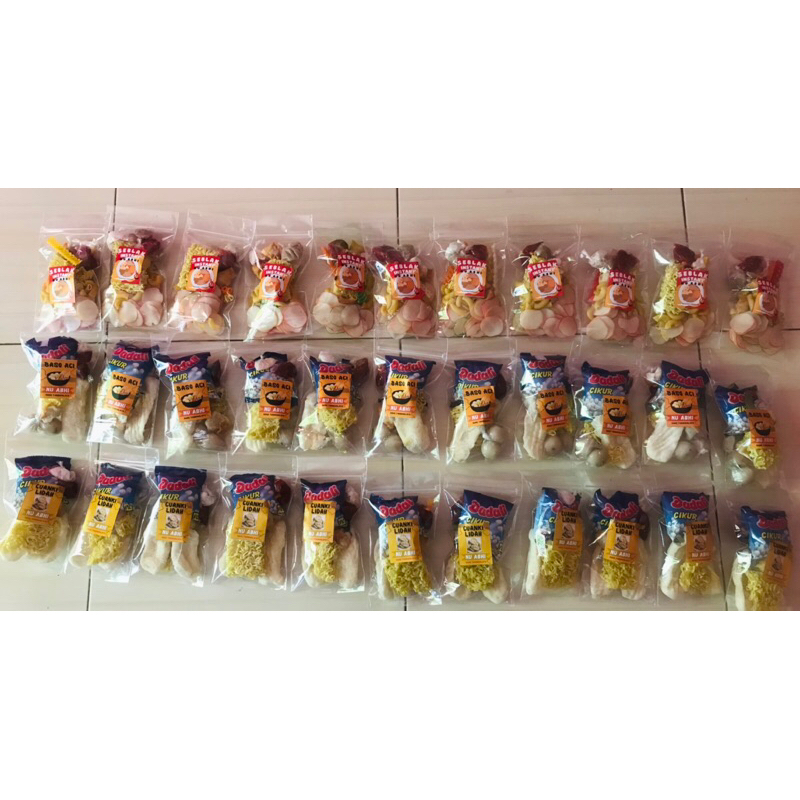 

Paket komplit isi 10 Seblak , 10 Baso Aci , 10 Cuanki lidah Instan nu Abhi