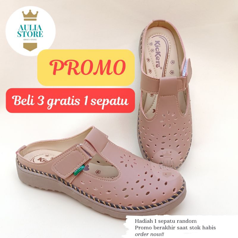 sepatu sandal wanita  slip on kekinian kualitas premium bergaransi kode sl btg 09
