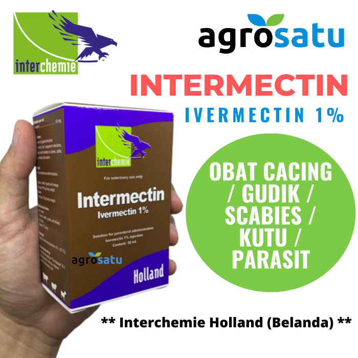 Intermectin Obat Cacing Gudik Sapi Kambing Domba 10 50ml (Ivermectin 1%) Injeksi Anti Skabies Kutu P