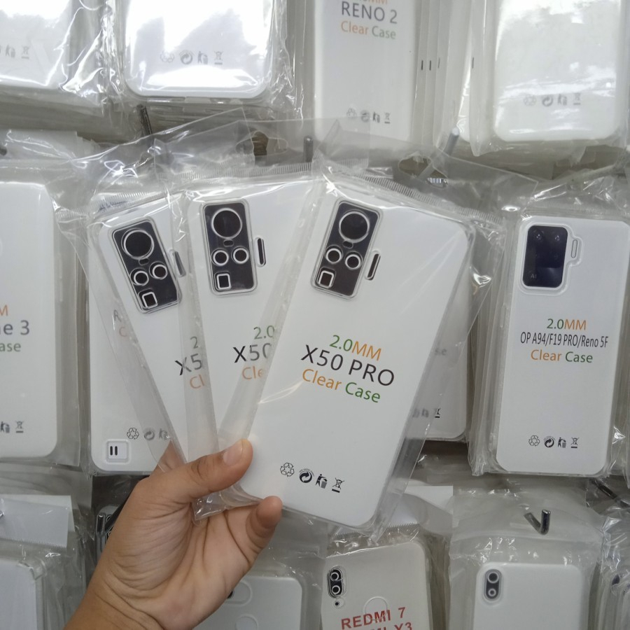 Vivo X50 / X50pro / X60 / X60pro Cover Shockproof Silicone Soft Case Bening Transparan Vivo X50 pro 