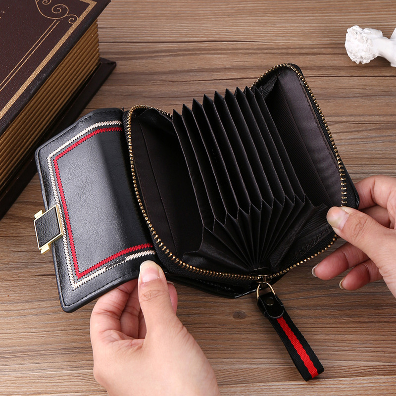 DOMPET LIPAT WANITA KULIT IMPORT KEKINIAN LUCU MURAH SIMPLE BRANDED BATAM HITAM CYBELA WA695B5 MINI SLOT KARTU KECIL RESLETING KOIN PENDEK REMAJA KOREA CEWEK PREMIUM