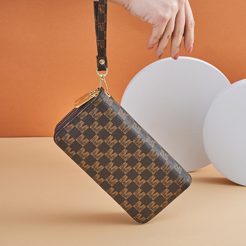 DOMPET PANJANG WANITA PREMIUM 2 RESLETING MUAT HP IMPORT KULIT BRANDED BATAM REMAJA KEKINIAN COKLAT WA701B7 CERELIA TALI PENDEK SLOT KARTU UANG KOIN MURAH