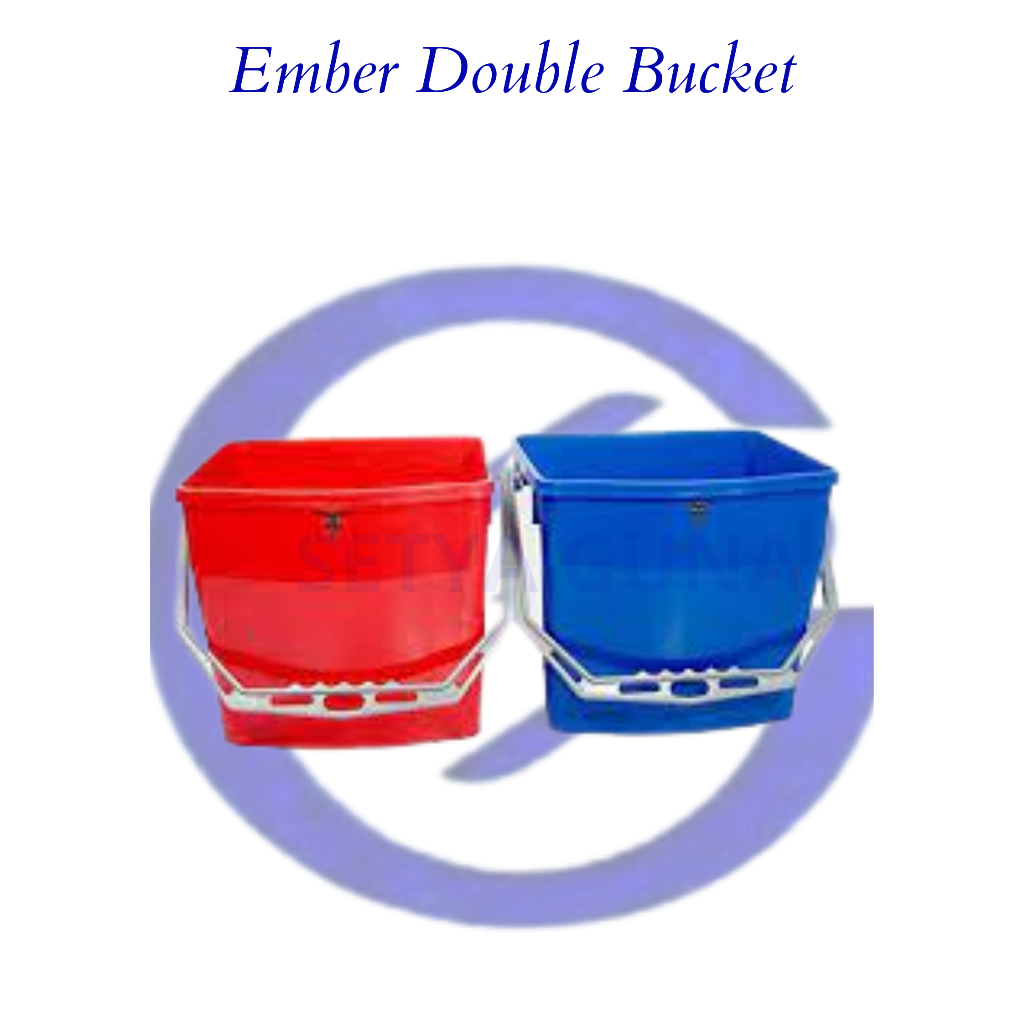 Ember Double Bucket Plastik 34 Liter /Ember Biru/merah