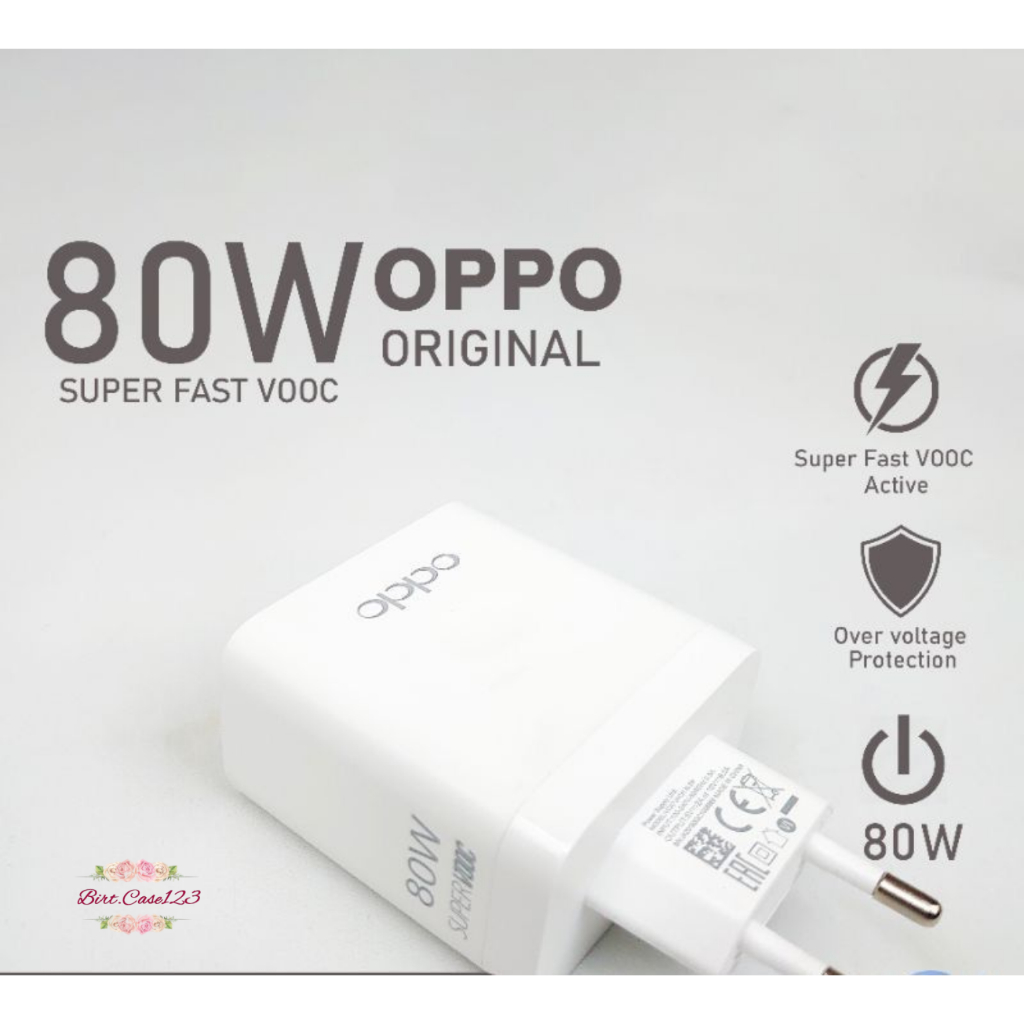 BATOK ADAPTOR ORIGINAL OPPO 80W SUPER VOOC &amp; VOOC PENGISIAN SUPER CEPAT OPPO RENO8 RENO 7 RENO 6 RENO 5 RENO 5F RENO 4 A77S A57 2022 A15 A16 A16E A17 A17K A5 2020 A9 2020 BC7932