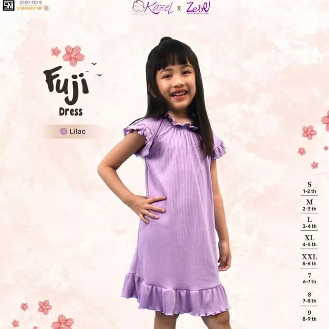 Kazel x Zebe Fuji Dress - Baju Terusan Anak Perempuan (WARNA RANDOM) ZB-FDR