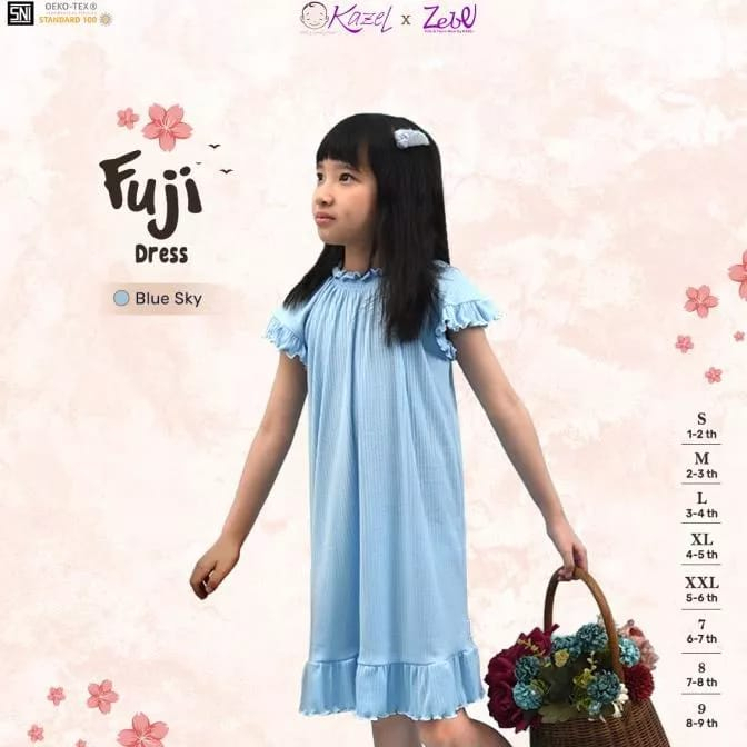 Kazel x Zebe Fuji Dress - Baju Terusan Anak Perempuan (WARNA RANDOM) ZB-FDR
