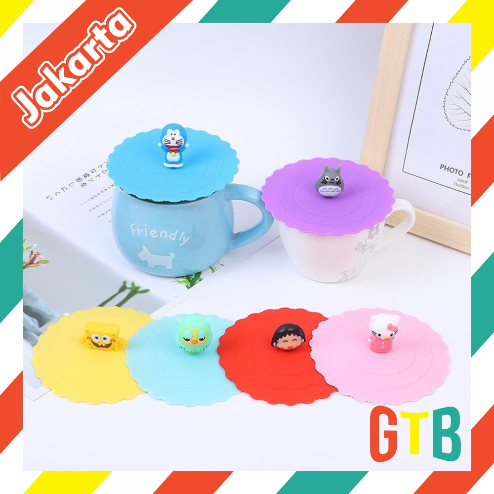 ❤️GTB❤️ Tutup Gelas Silikon Tutupan Cangkir Karakter Lucu Mug Cover R872