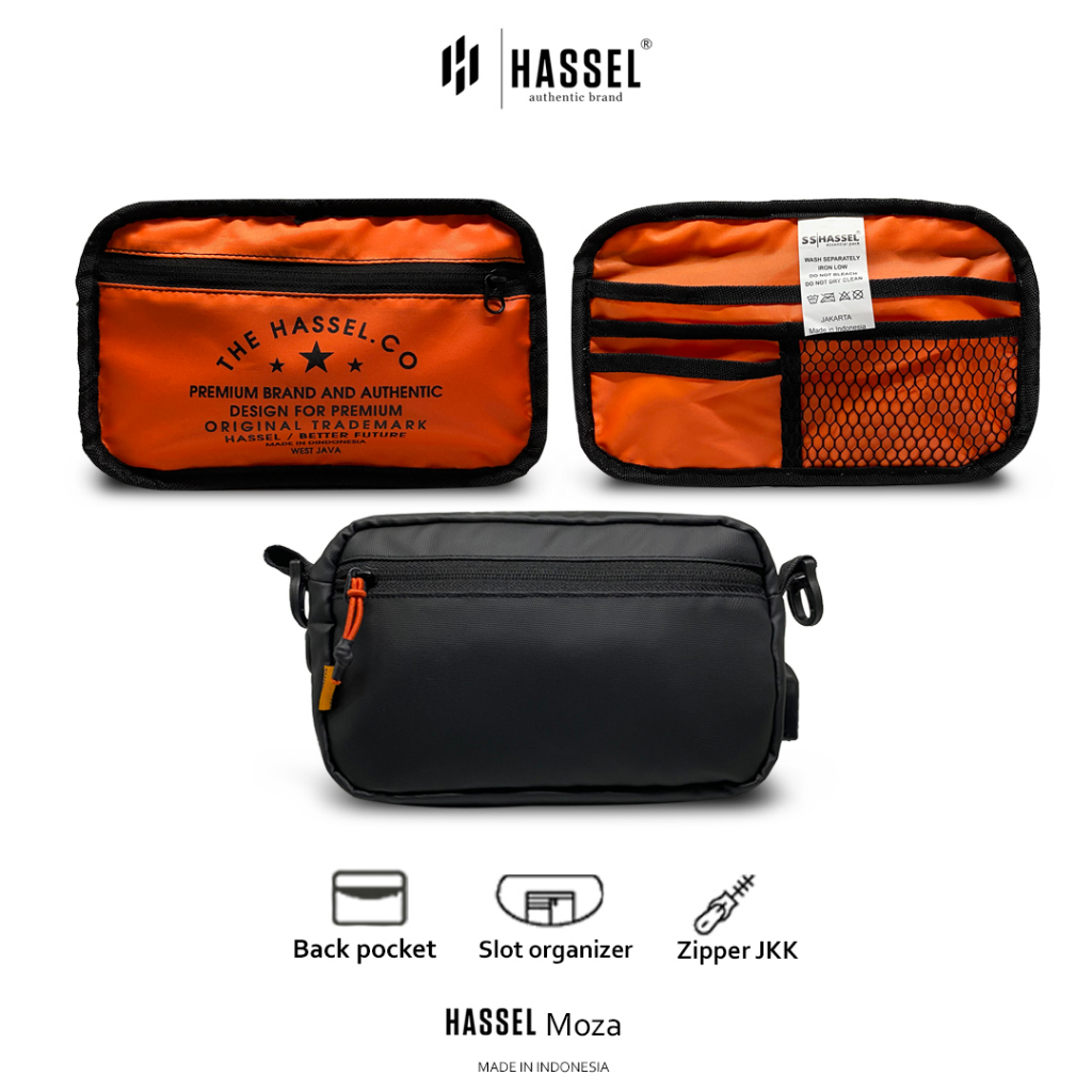 Tas Selempang Pria Hassel Moza/ Tas anti air / Tas Water Resistance / Tas Waist Bag Pria / Tas Selempang Wanita / Tas Slempang Pria atau Wanita / Tas Original / Tas Slempang Pria