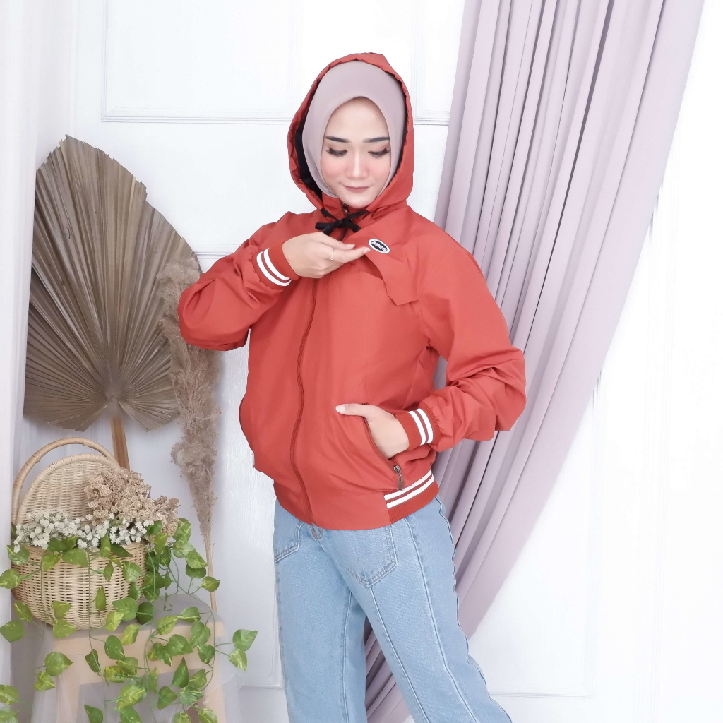 Justrue Jaket Wanita Polos Orange