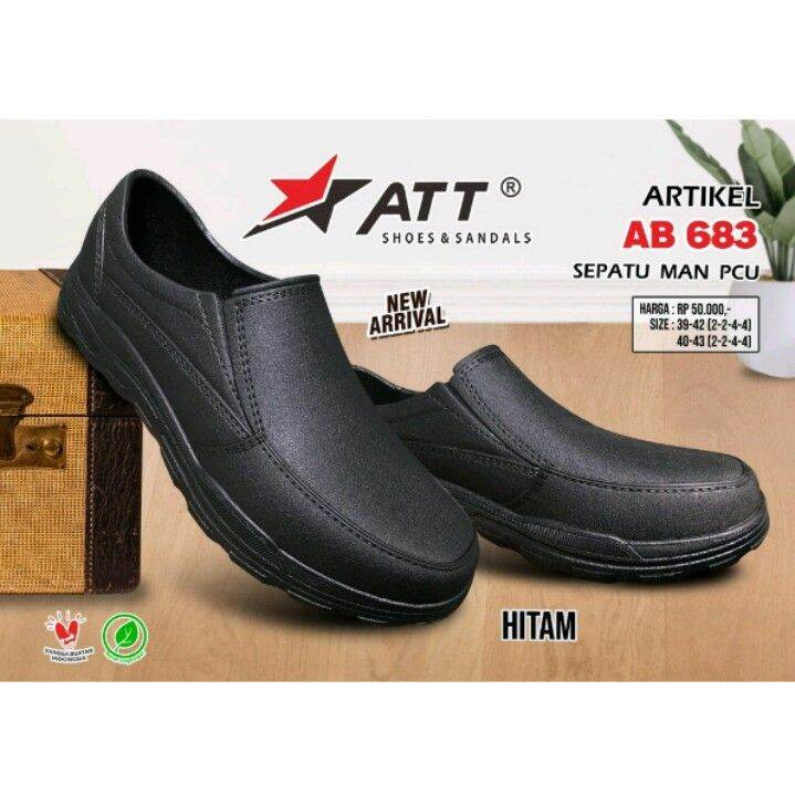 Sepatu Kerja Pria Model Formal Bahan Karet PCU Ringan Elastis Anti AIR Anti Licin AB 683