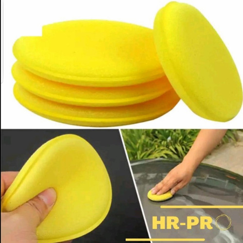 [1 Pcs] Sponge Applicator Wax Pad Spon Bulat Busa Poles Mobil Motor Serbaguna