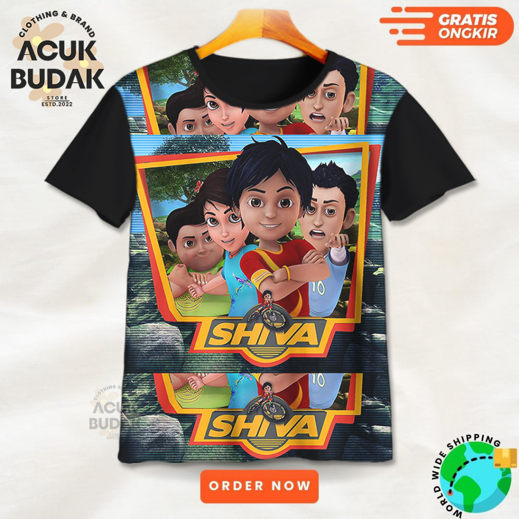 KAOS ANAK KARTUN 3D SHIVA V12 / BAJU KAOS ANAK DISTRO KARTUN SHIVA - ACUK BUDAK
