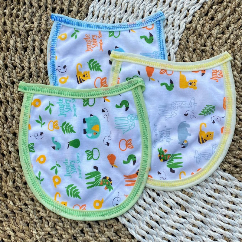 3 PCS adai bayi alas makan bayi tatak adai celemek bayi motif