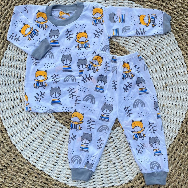 setelan baju tidur bayi piyama kaos oblong anak 3-12bulan DNW BABY