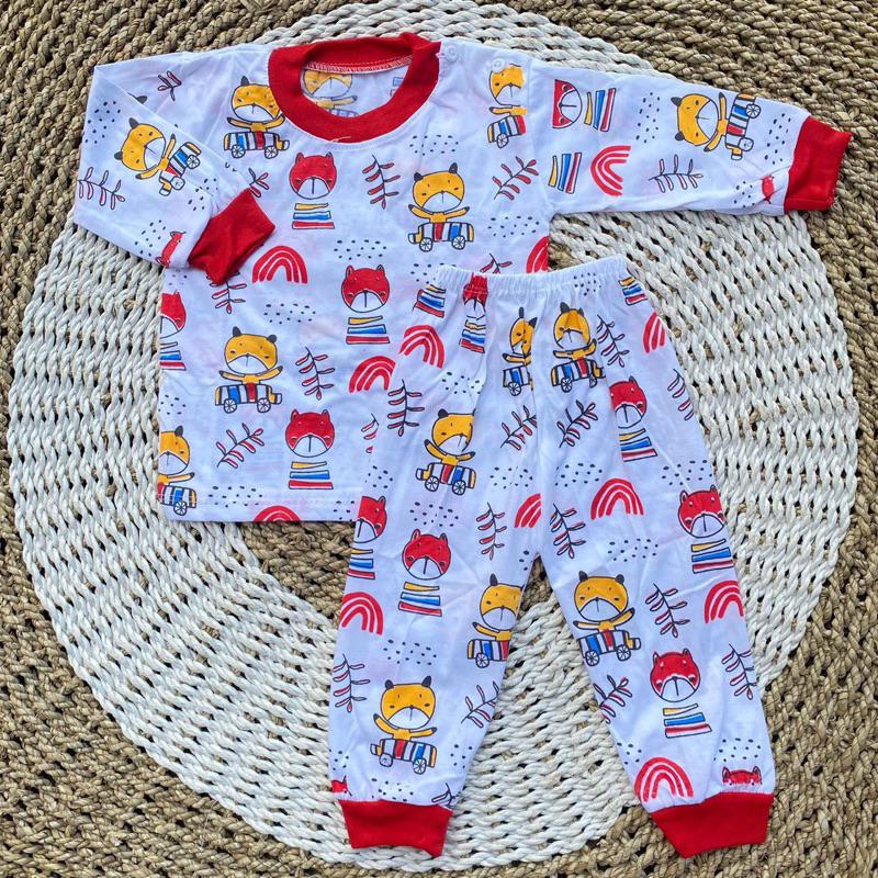 setelan baju tidur bayi piyama kaos oblong anak 3-12bulan DNW BABY