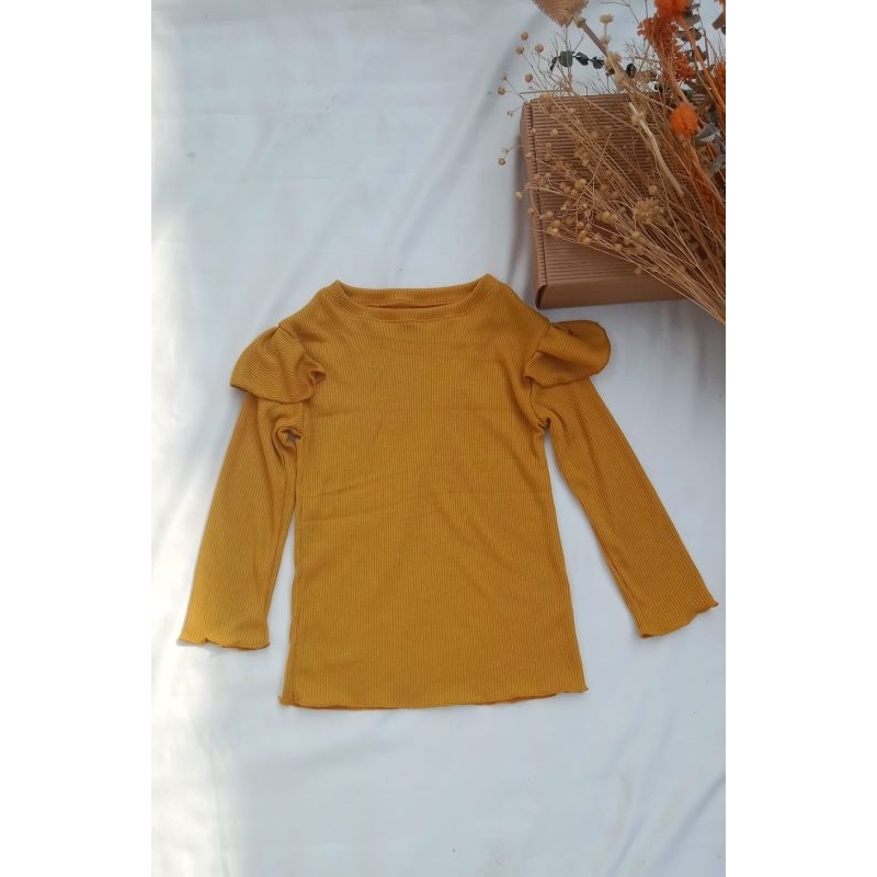 3-5 Tahun Tania Blouse Atasan Anak Cewek Lengan Panjang Bahan RIB KNIT PREMIUM