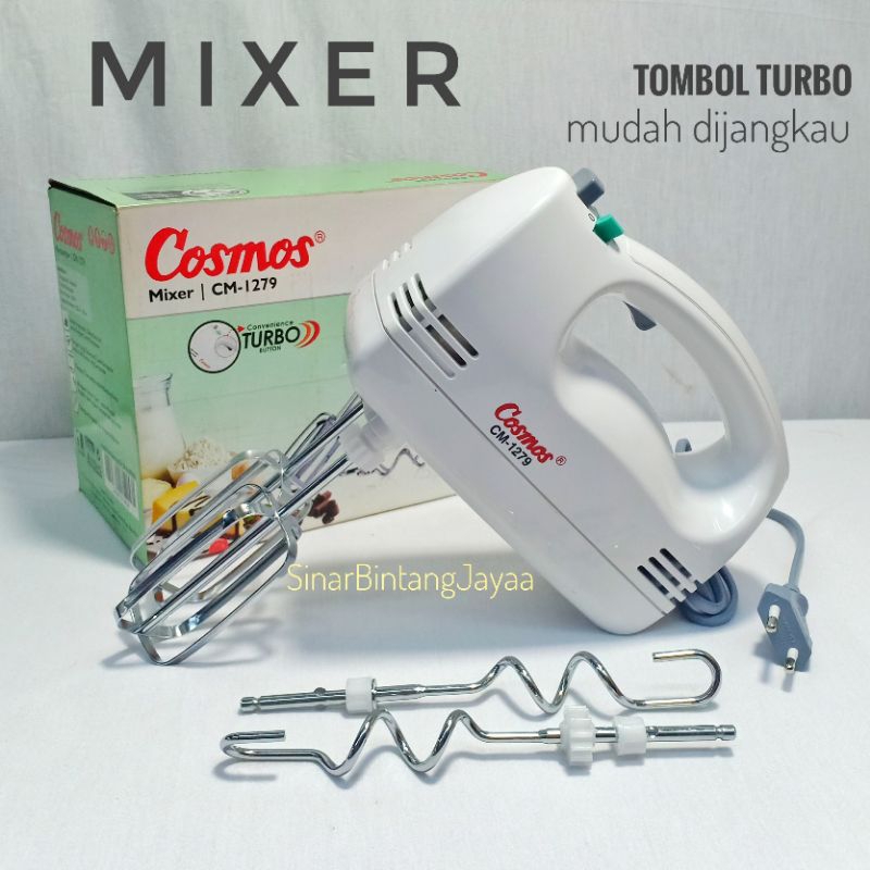 HAND MIXER COSMOS CM 1279 TOMBOL TURBO MIXER TANGAN COSMOS 1279 TURBO