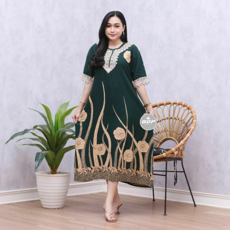 DASTER BAJU BATIK WANITA RENDA LENGAN PENDEK TERARU