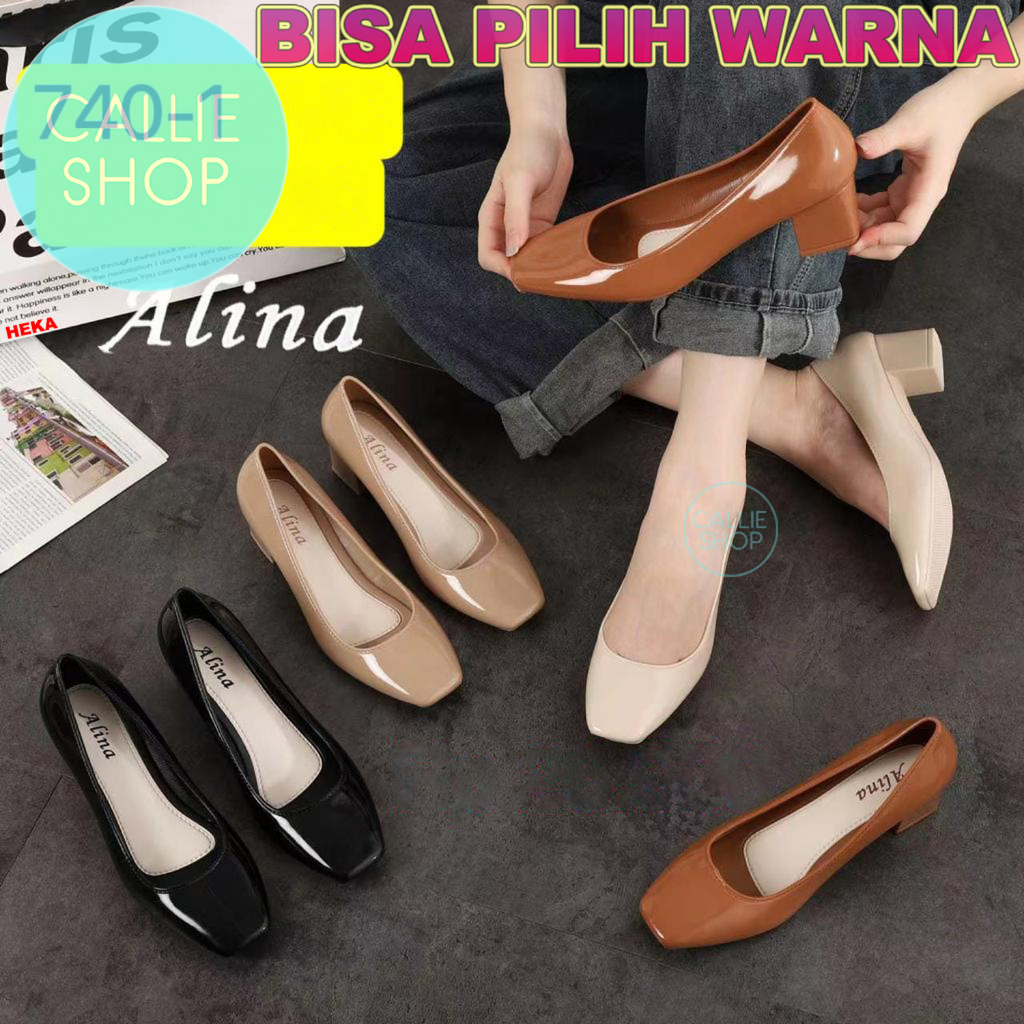 Sepatu Wanita Hak Tahu Block Heels Formal Kerja Jelly 740-1 HKTHSPALN