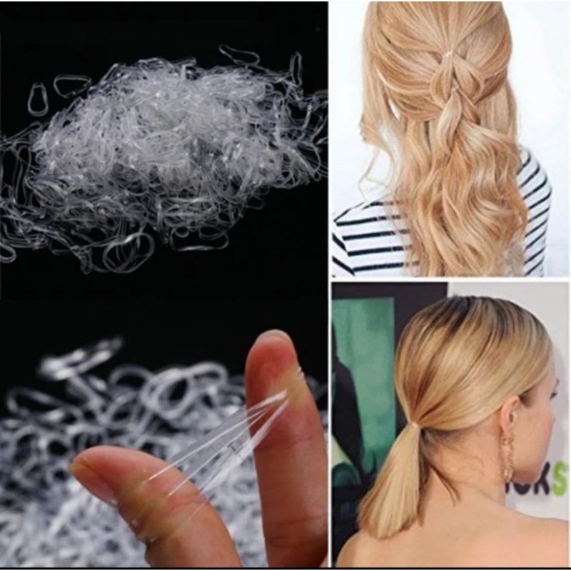 Karet Ikat Rambut Jepang Transparan Isi 200 PCS