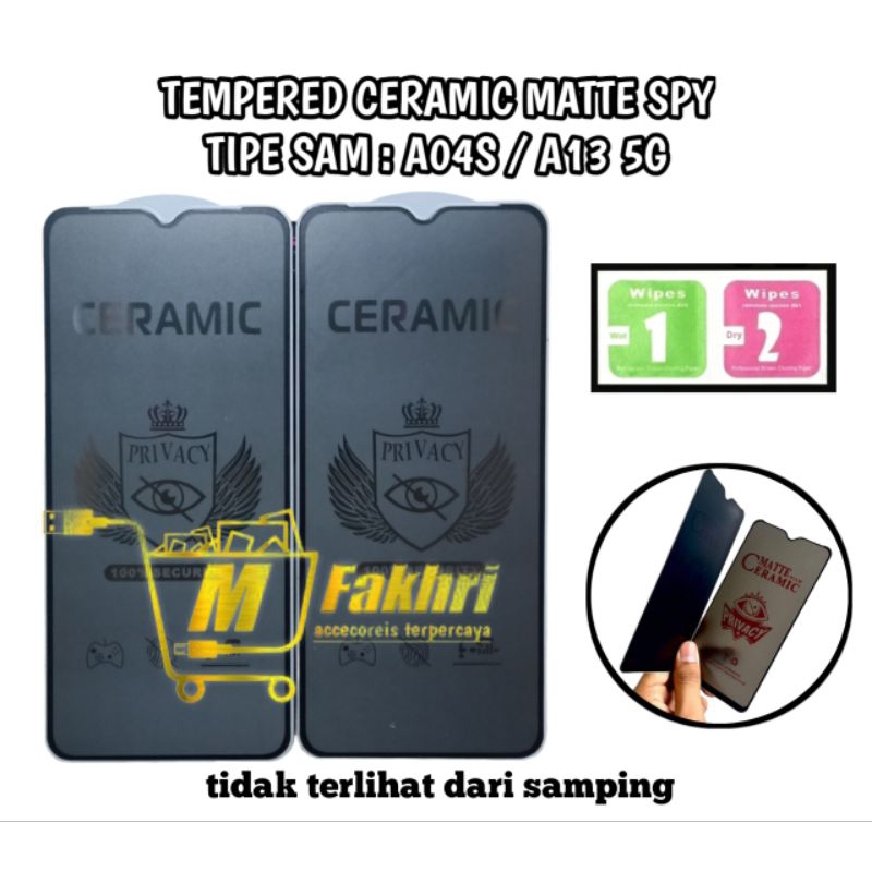 TG SPY Tempered Glass Samsung a02 A02s A13 4G Anti Gores Ceramic SPY Matte Privacy gelap tidak terli