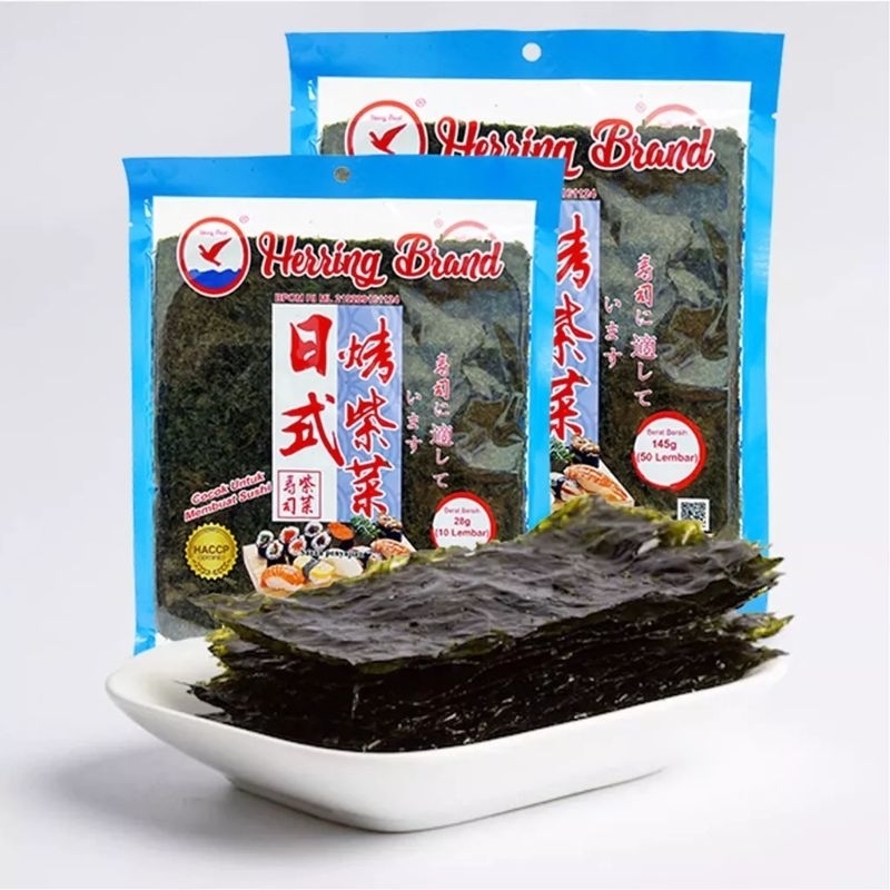 Herring brand sushi nori seaweed rumput laut panggang 28g x10 sheets