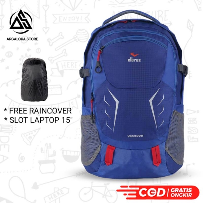 Tas Ransel Pria Punggung Backpack Laptop Cowok Kerja Kuliah Sekolah 59% 25 Liter Free Bag Cover 19 BACKPACK