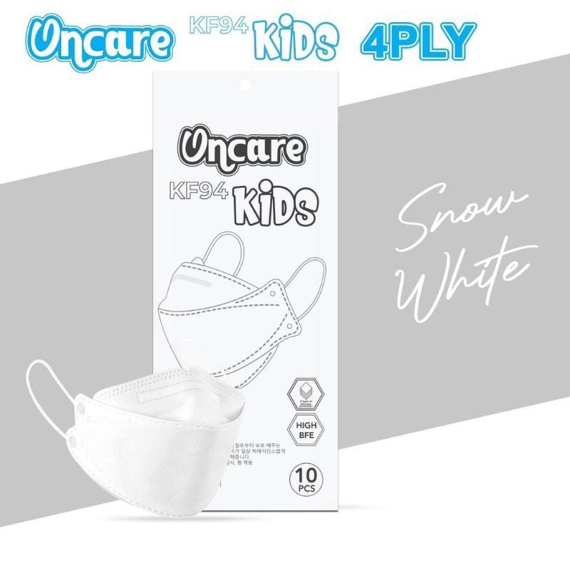 Masker Kf94 Anak ONCARE 4PLY Warna Putih isi 10Pcs/Pack