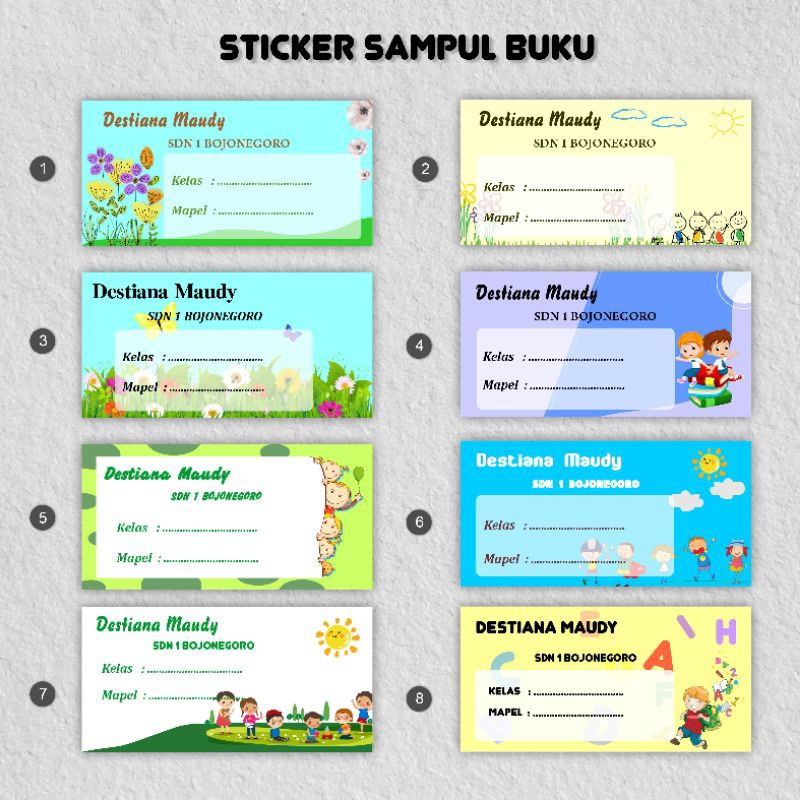 

Sticker label sampul/ sticker sampul buku/sticker nama /sticker mapel
