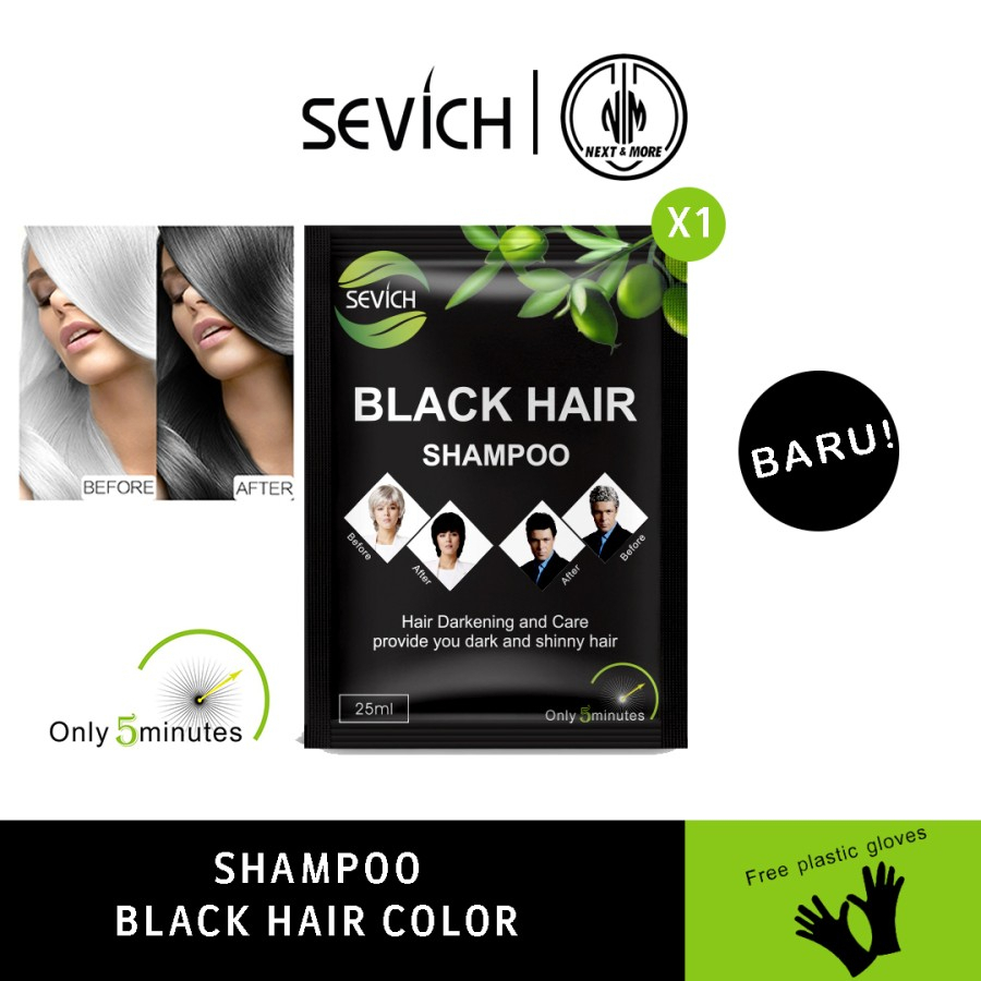 Shampoo Black Hair Shiny Care Cleaning Hair Color Sevich Original