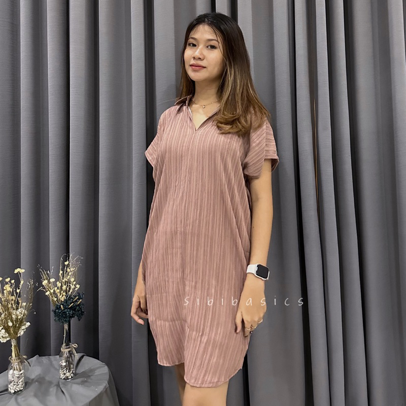 SIBIBASICS - Dress Lady Crush Wanita Lengan Pendek Kantong Kanan Kiri Premium Jumbo Kekinian Korean Style