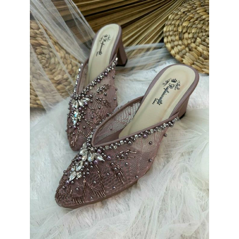 Sepatu wedding cantik Alena mauve 7cm tahu