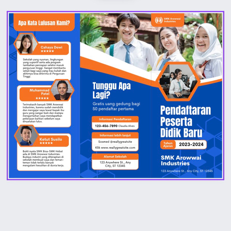 

cetak brosur A4 lipat 3 sisi 150gram