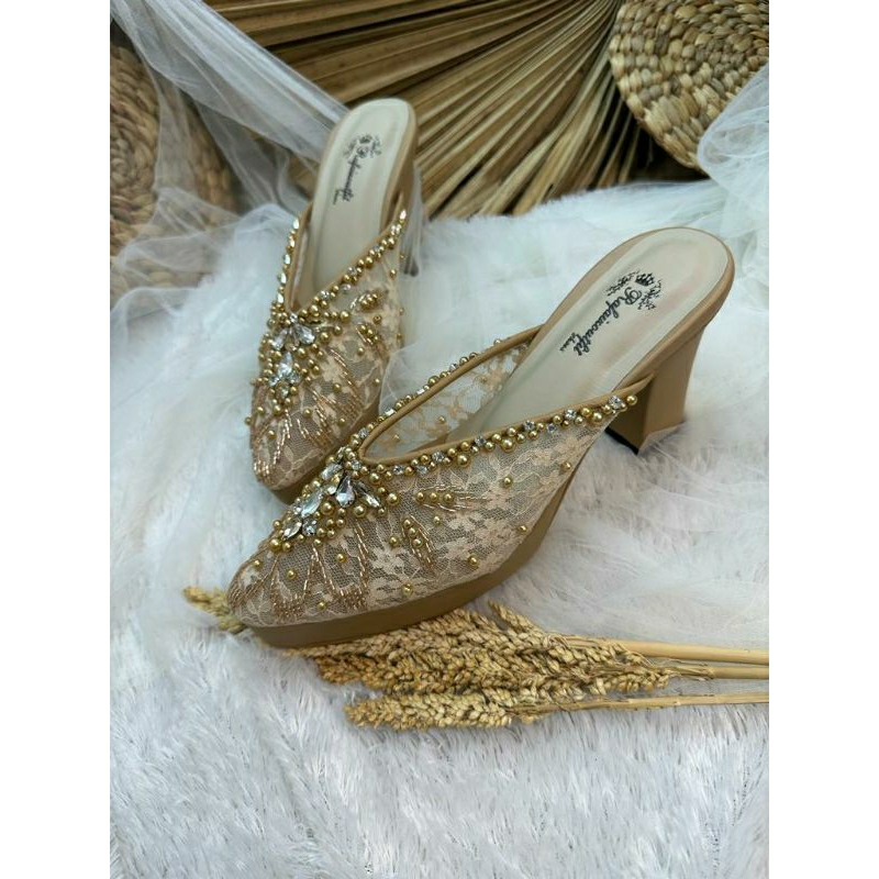 Sepatu wedding pesta Cantik Alena nude 9cm tahu