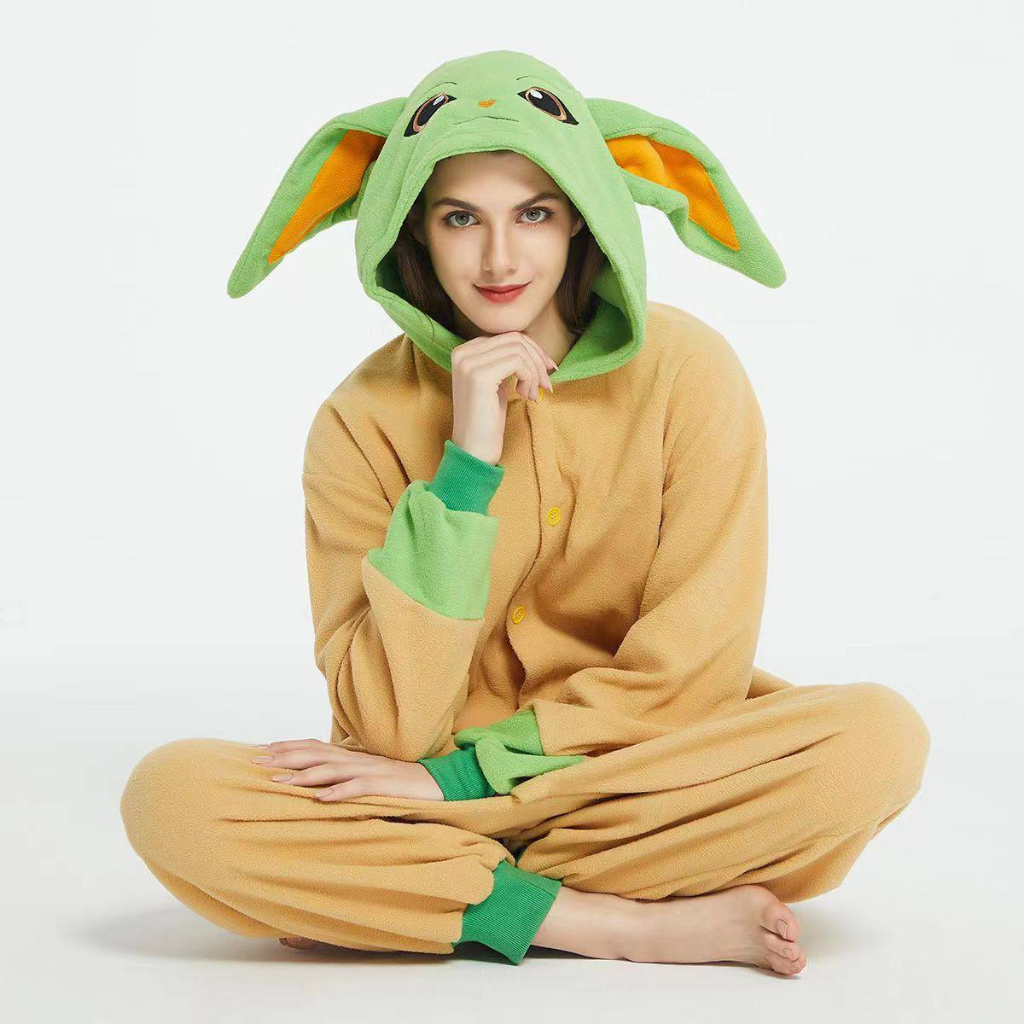 BAJU ONESIE KOSTUM MASTER YODA STAR WARS BABY YODA PIYAMA COSPLAY KIGURUMI IMPOR LUCU