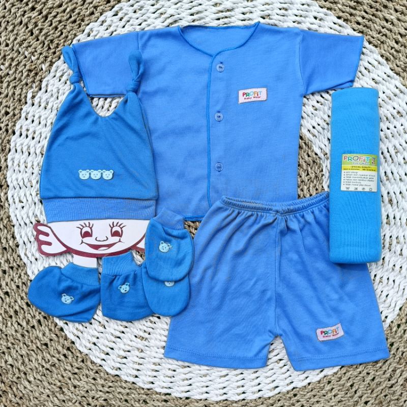 SET Lengkap Baju Bayi Tangan Pendek ISI 6 PCS Warna Rainbow