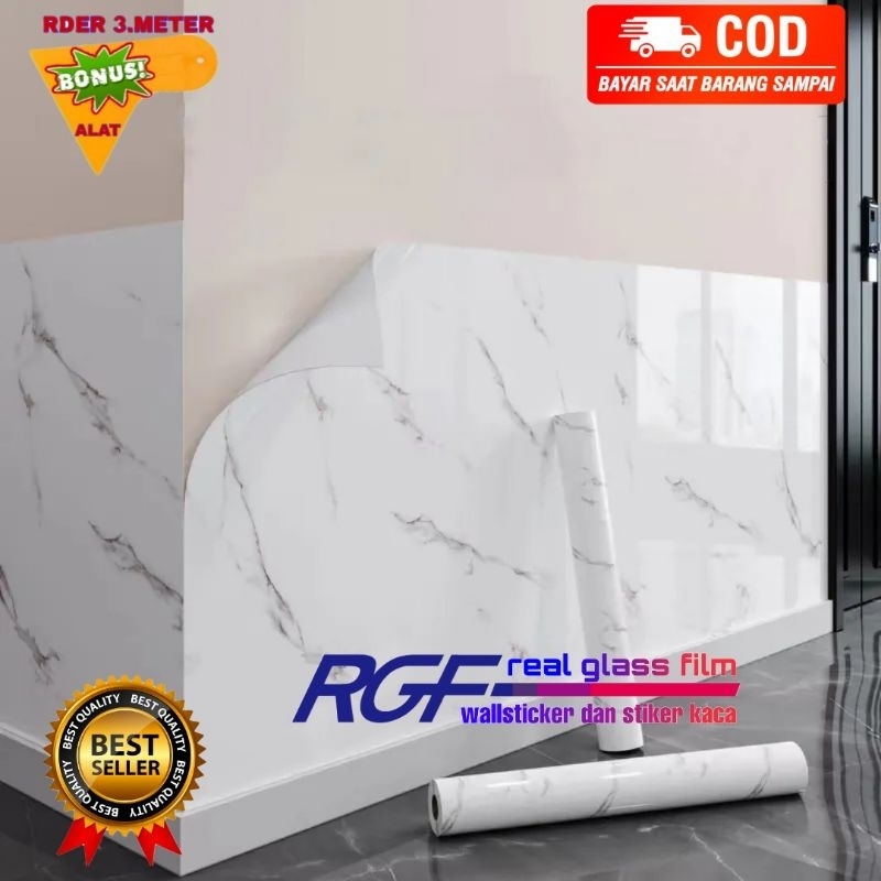 wall sticker marmer marble glosy mengkilat premium