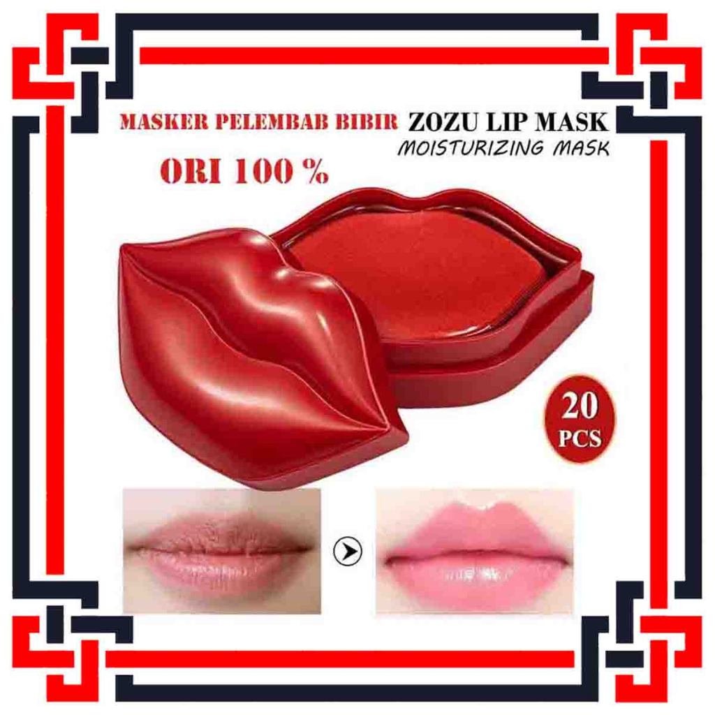 LS ZOZU Lip Mask Masker Bibir Collagen 20 PCS Masker Perawatan Bibir Pelembab Bibir