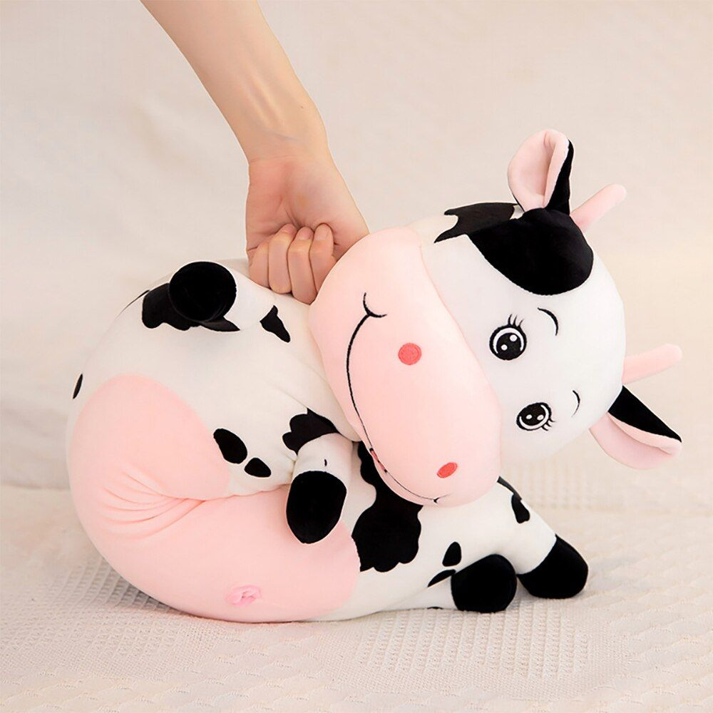 Boneka Guling Sapi Lucu Ukuran 80cm Dan 60cm Murah Bahan Plush Halus Lembut