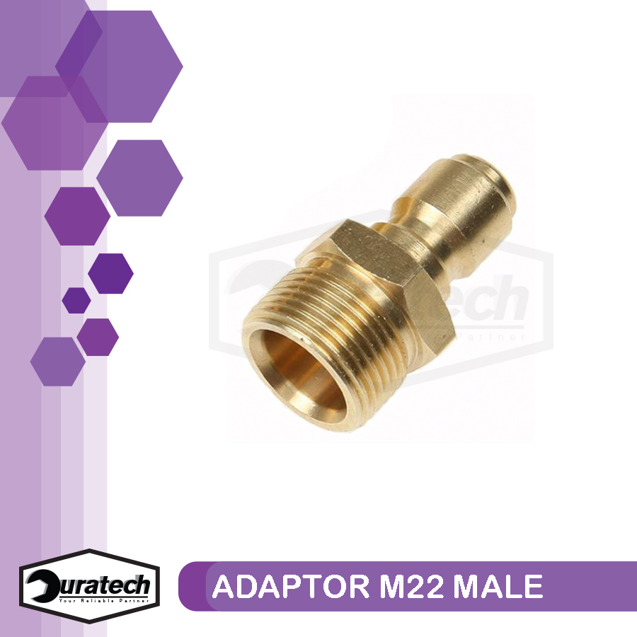 Adaptor quick release M22 male ke selang hose jet cleaner 1/4 - Quick release adaptor M22 laki