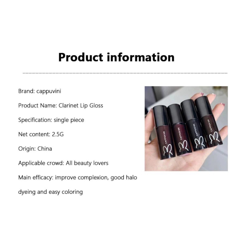 CAPPUVINI Space Jelly Lipstik Black Series Watery Luminous Lipstick