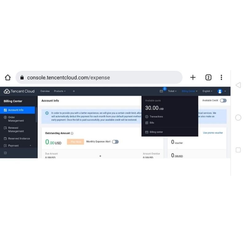 Tencent Cloud $30 Legal verif domain
