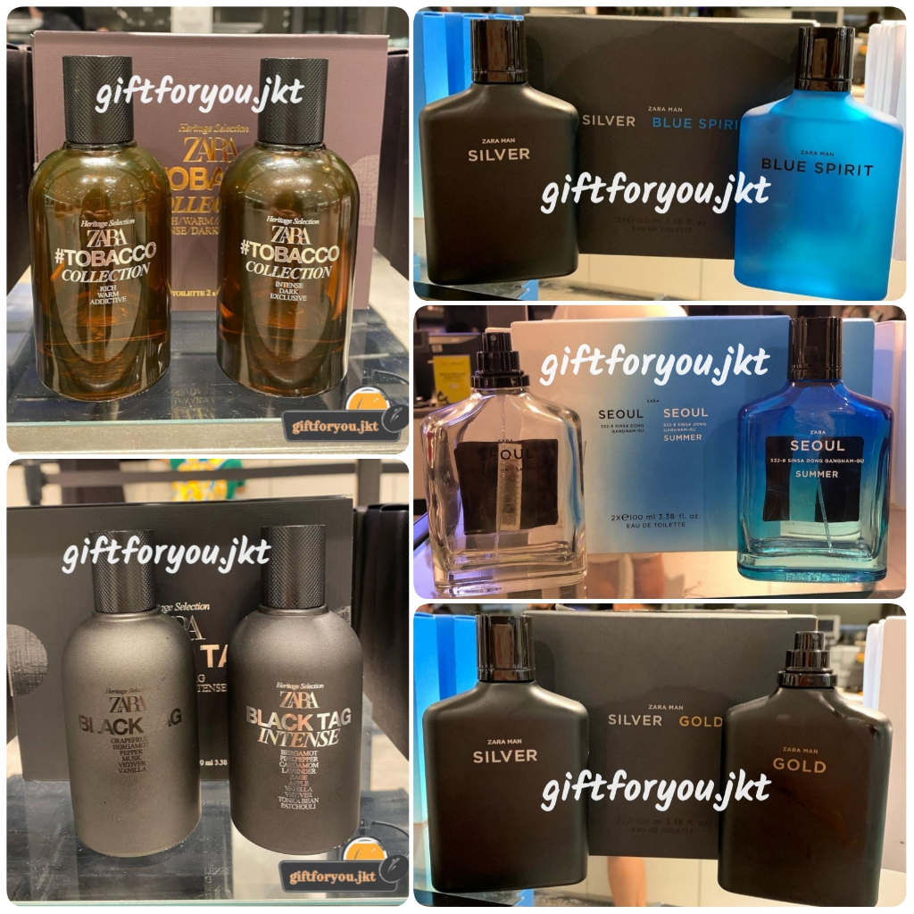 Paket Parfum Zara Man Isi 2 Silver Gold Uomo Blue Spirit Seoul Lisboa W/End Vibrant Leather Oud Bogo