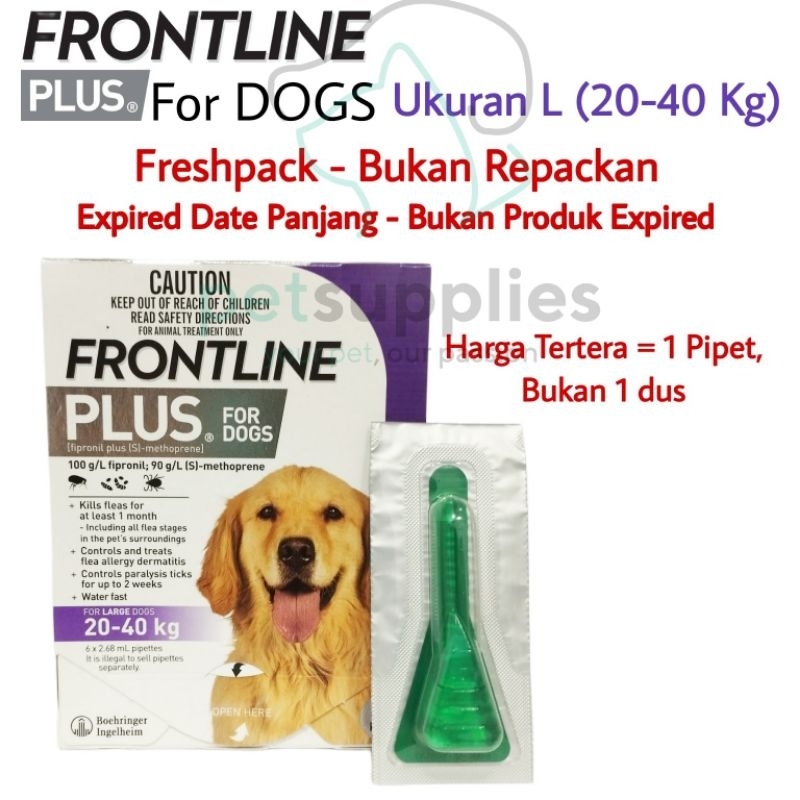 Obat Kutu Anjing Frontline Plus Size L 20-40 kg Harga 1 pipet